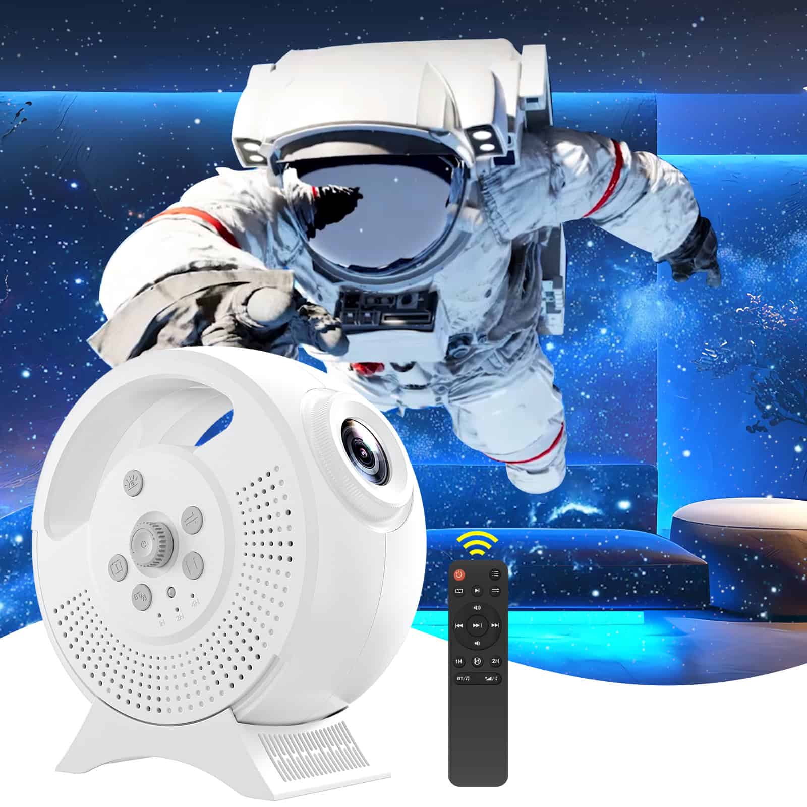 3D Starry Sky Projector Light with 60 HD Videos, Remote Control & White Noise
