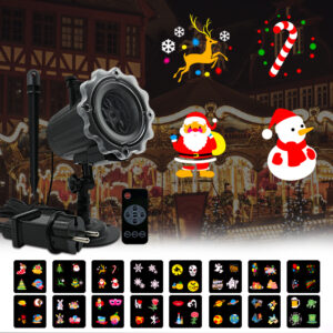 Christmas projection lamp LED Holiday Projector Light with Remote Control, 24 Patterns Waterproof Outdoor Light for Christmas, Halloween and Party Decoration