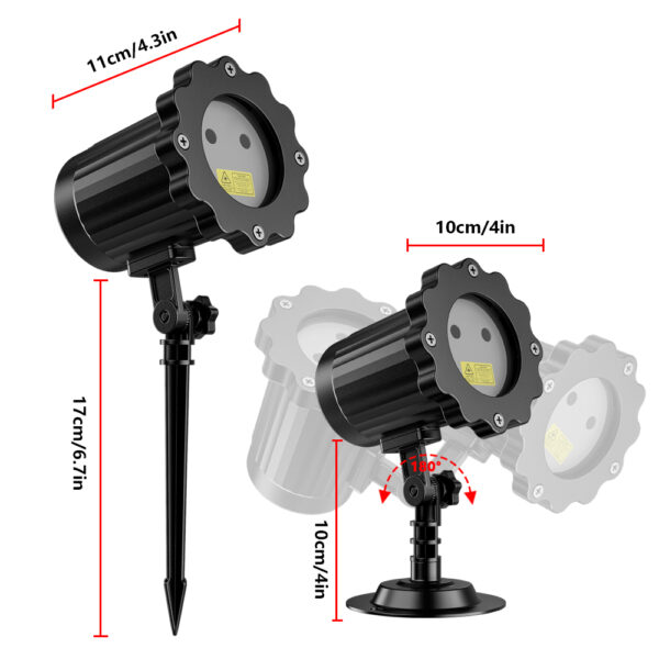 15 Laser projection lamp, red green outdoor courtyard garden atmosphere projection lamp