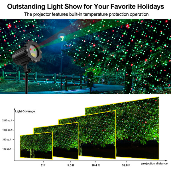 17 Laser projection lamp, red green outdoor courtyard garden atmosphere projection lamp