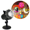 Ramadan LED projector light, showcasing Islamic festival patterns like lanterns, crescent moons and Arabic calligraphy for indoor/outdoor use