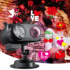 2 Christmas projection lights with remote control both indoors and outdoors, creating a festive atmosphere that covers major holidays throughout the year