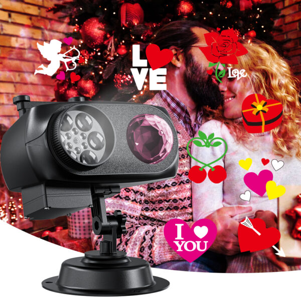 2 Christmas projection lights with remote control both indoors and outdoors, creating a festive atmosphere that covers major holidays throughout the year