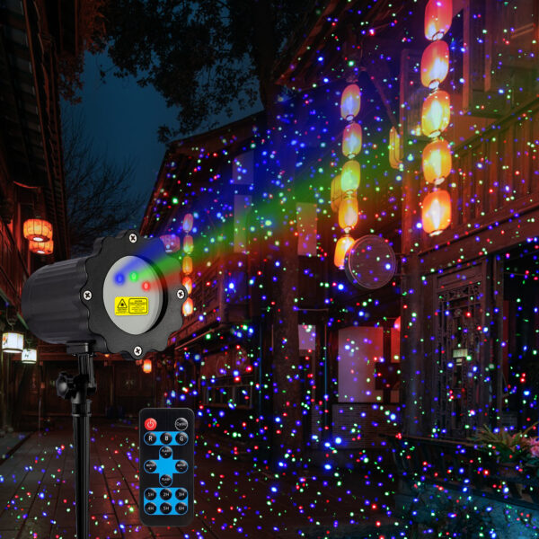 2 Laser projection lamp, red green blue outdoor courtyard garden atmosphere projection lamp