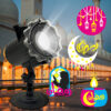 Ramadan LED Projector Light, Single-Head Islamic Pattern Projector for Muslim Holiday Decor Black Ramadan Kareem Projector Lamp, Crescent Moon & Lantern Motif Projection Light for Indoor/Outdoor Use