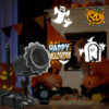 LED Holiday Projector Light with Halloween patterns, waterproof outdoor light with remote control for Halloween party and home decoration