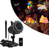 LED Projector Light with Birthday Patterns, Waterproof Outdoor Light with Remote for Birthday Party and Home Decoration