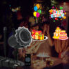 LED Holiday Projector Light with Happy Birthday patterns, waterproof outdoor light with remote control for birthday party and home decoration