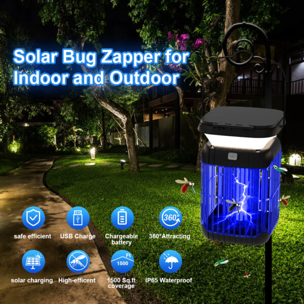 Solar-powered mosquito killer lamp