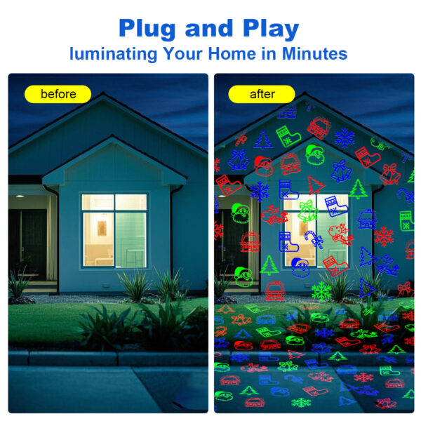 9 Laser projection light, switchable between Halloween, Christmas, starry sky, and party themes