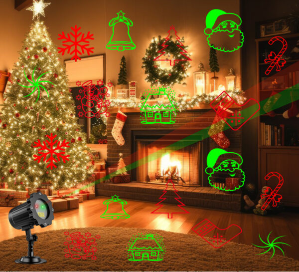 详情_02 Christmas lights Laser projection lamp, red green outdoor courtyard garden atmosphere projection lamp