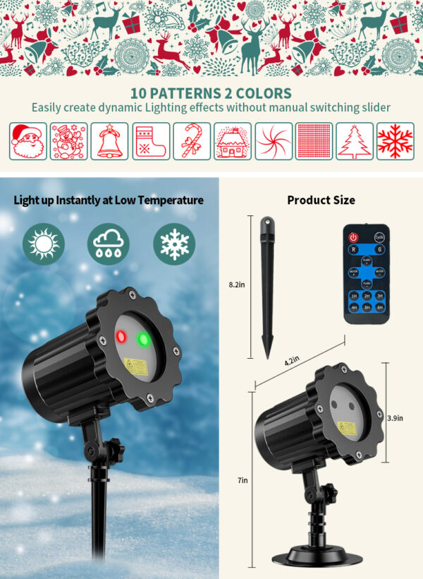 详情_03 Christmas lights Laser projection lamp, red green outdoor courtyard garden atmosphere projection lamp