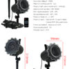Outdoor LED holiday projection light product specifications, dimensions (310mm×99mm), IP44 waterproof, 7W power, 3-20M projection distance
